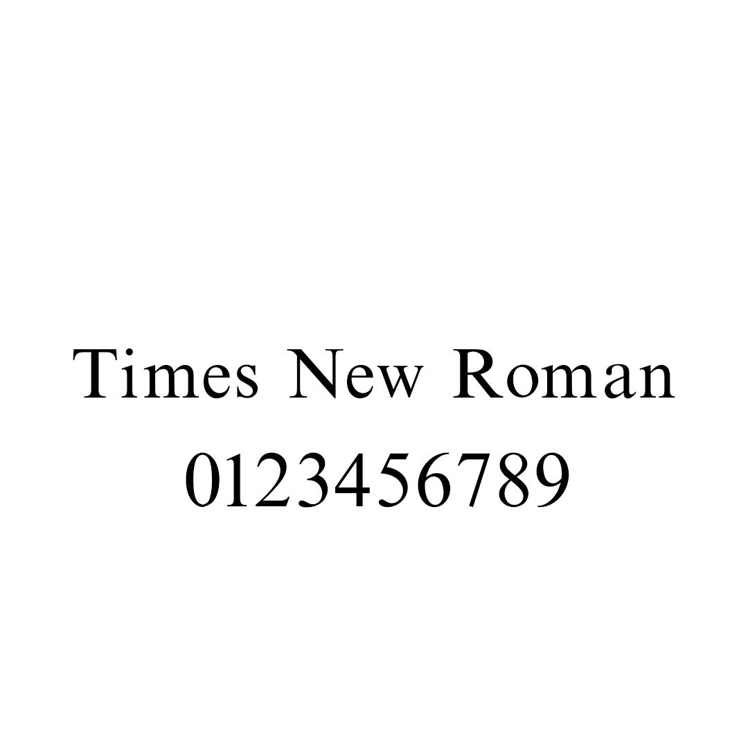 Skrifttype 12: Times New Roman